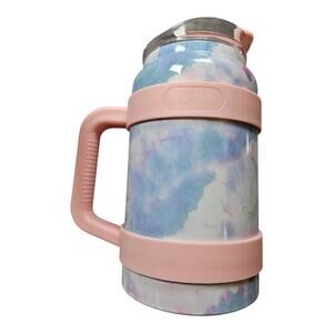 Wellness Double Wall Stainless Steel Insulated Bottle 52 oz Marbled Blue/Pink